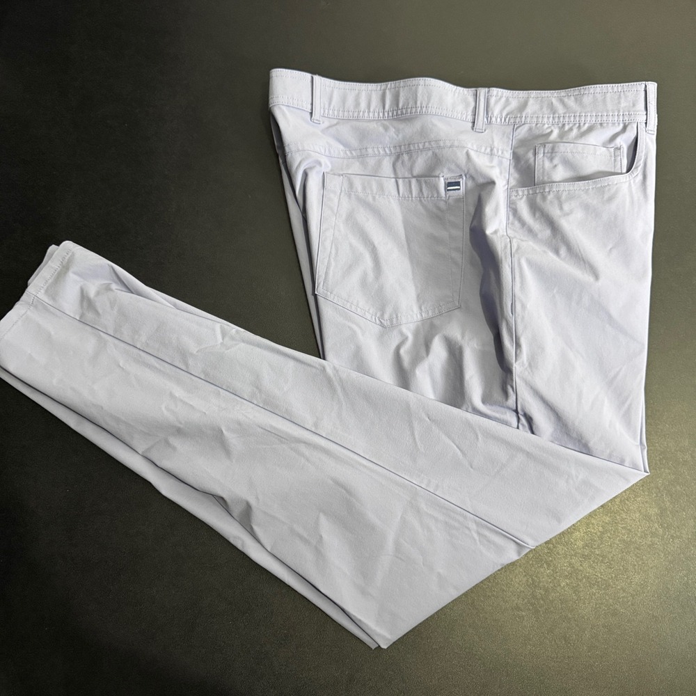 Onward Reserve Pants Periwinkle Purple Flat Front Stretch Nylon Spandex 38x30‎